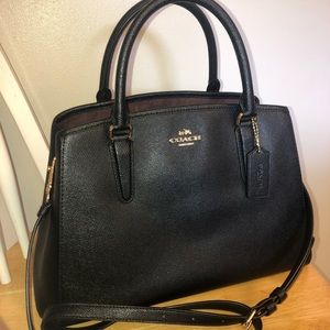 Coach Black Leather Satchel with Gold Hardware